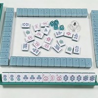 Jeu de Mahjong Américain de Luxe en Acrylique, Compact et Portable, Design Papillon Bleu Transparent, 160 Tuiles, Boîte en Carton, Divertissement