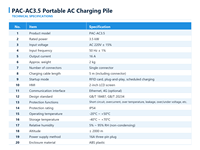 Unité de charge portable pour climatiseur 3,5 kW 16 A en ABS, alimentation basse tension, câble de 5 m, RFID, IP54, 50 Hz pour usage domestique