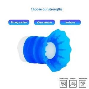 Hot-sale Pneumatic 35mm Bag Opening Suction Cup Blue Soft Silicone Suction Cup