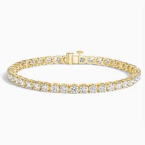 Alta Gioielleria Bracciale Tennis in Oro Bianco 14K 18K con Diamante da Laboratorio da 2mm 3mm 4mm Montatura Classica a 4 Griffes Idea Regalo - Product Image 2