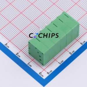 DB241R-5.0-6P-GN Spring Terminal Block Bent Lead Through Hole,P=5mm Connector 1x6P 5mm Green 6P - Product Image 2