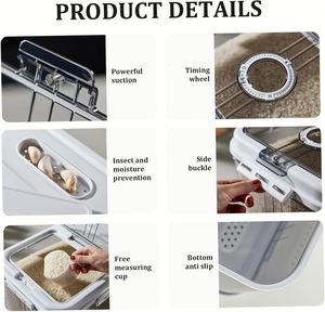 15Kg 30Kg Rectangle 1-3L Injection PP Plastic Rice <b>Storage</b> <b>Bin</b> Food Organize <b>Box</b> Container Grain Cereal Bucket Freshness - Product Image 4