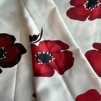 Kain Satin Bermotif Bunga Kelas Atas 50D*75D untuk Gaun dan Rok Kasual