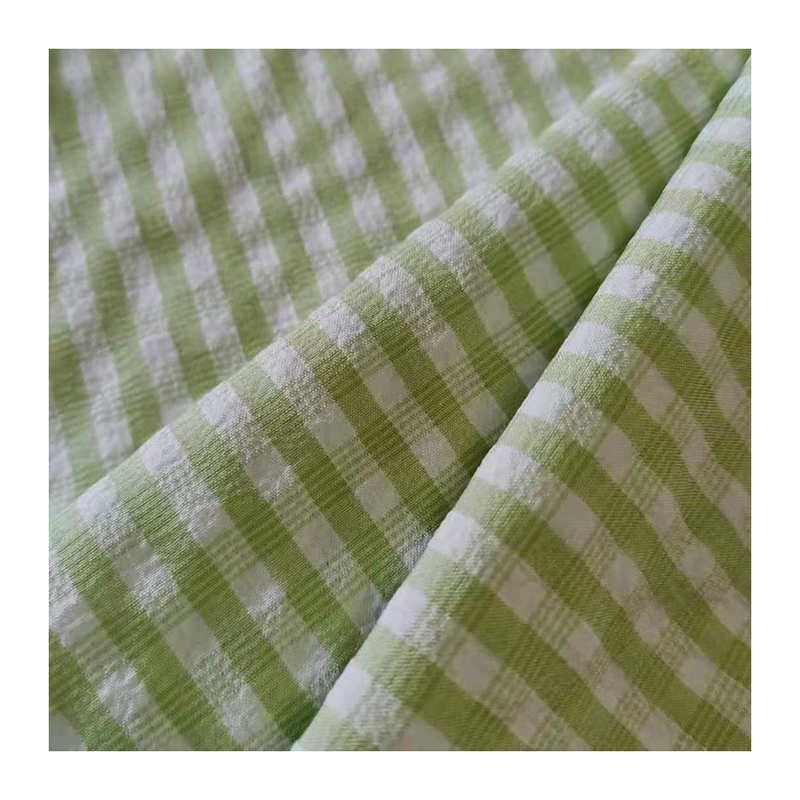 Eco-friendly custom 100% polyester spandex recycled pet microfiber leggings cationic stripe seersucker fabric