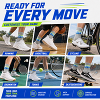 Chaussettes de sport pour hommes avec logo personnalisé, mi-mollet, respirantes, en tricot, pour la course à pied, antibactériennes, en coton, pour les sports de plein air