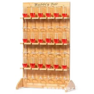 Wooden Wine Glass Rack 4 Layers Foldable Champagne Display For Party <b>Kitchen</b> Countertop Storage - Product Image 2