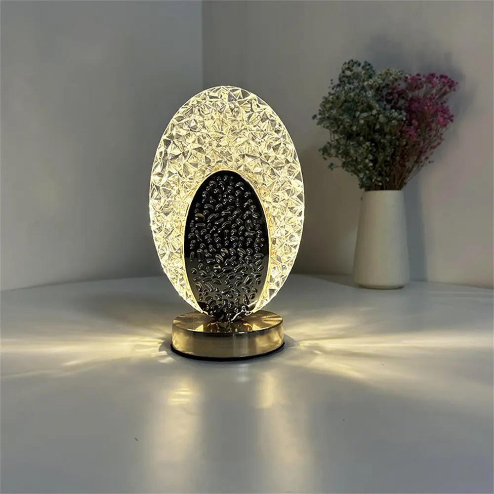 Nordic LED Crystal Table Lamp For Home Room Decoration Accessories Bedroom Bedside Lights Indoor Lighting Desk Lamps Furniture