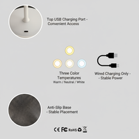 Lampe de bureau LED rechargeable en forme de champignon, design nordique, en fer, intensité réglable, contrôle tactile, lumière créative pour table