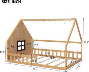 Montessori Huis Vloer <span class=keywords><strong>Bed</strong></span> Custom Hout Kinderen Trapbed Nieuwe Aankomst Grote Verlichte Enfant Slaapkamer Of Hotel Meubilair - Product Image 4