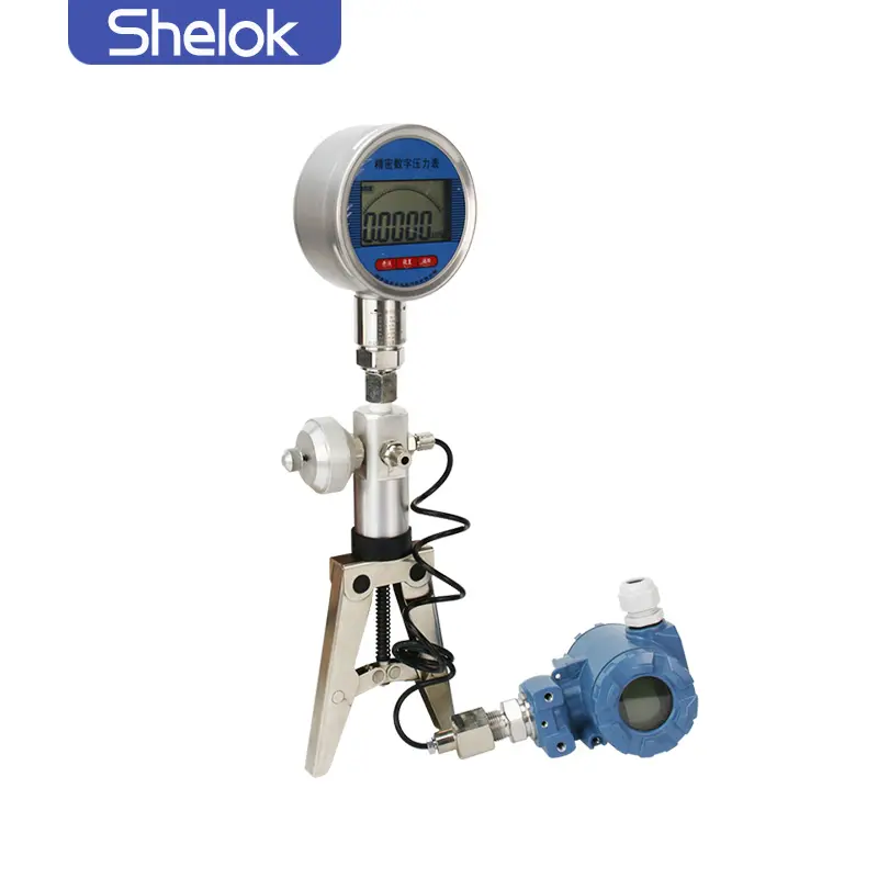 Shelok Multifunction Hight Precision 0-60MPa dead weight tester automatic Portable Pneumatic hand pump pressure calibrator
