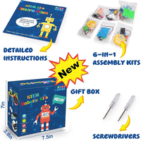 Kit de robotique STEM 6 Set d'expériences scientifiques Activités de projet Jouets Robot éducatif Jouets d'ingénierie scientifique Kits scientifiques