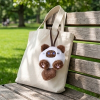 Porte-clés en peluche chat Tuantuan, adorable poupée chaton, pendentif fait main DIY, longue queue, décoration pour sac à dos de fille, cadeau en tissu de coton