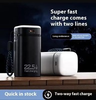 Nuevo Estilo, Cargador Portátil de Plástico de 22.5W con Carga Súper Rápida, 20000mAh, Idea de Regalo de Emergencia, Cable Integrado para Móvil