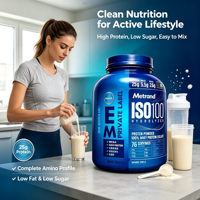 Poudre de protéines de lactosérum isolée Metrand ISO100, hydrolysée, faible teneur en sucre, pour la musculation, complément alimentaire