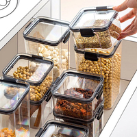 Boîte de conservation alimentaire rectangulaire transparente en plastique écologique réutilisable avec couvercle à rabat, accessoire de cuisine de style japonais