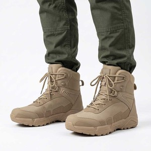 DSF49 AS33 Mesh Tactical <b>Boot</b> Light Gray Breathable Outdoor All Seasons High Top <b>Hiking</b> Shoe - Product Image 6