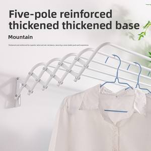 Séchoir à <span class=keywords><strong>linge</strong></span> mural télescopique pliable à 5 niveaux en métal pour balcon, design écologique et invisible - Product Image 5