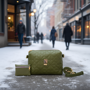 Bolso Bandolera para Mujer Francis Olivo, Verde Musgo, Cuero PU, Cierre Geométrico, Bolso de Hombro Moderno para Invierno - Product Image 2