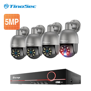 Système de caméra de sécurité CCTV IP POE Tinosec 4CH 5MP, vision nocturne couleur, double éclairage intelligent, audio, <span class=keywords><strong>NVR</strong></span> 8 canaux, HDD, CMOS - Product Image 1