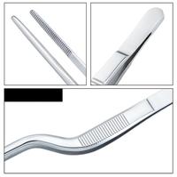 Pince de cuisine professionnelle en acier inoxydable de 8,3 po et 6,3 po, pince culinaire incurvée et pointue pour aliments, pince à barbecue, ustensiles de cuisine