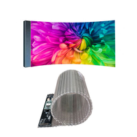 Film LED transparent ultra-fin et flexible en cristal, adhésif pour vitrine de magasin, publicité incurvée et irrégulière