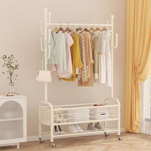 Porte-vêtements double couche multifonctionnel <span class=keywords><strong>pas</strong></span> <span class=keywords><strong>cher</strong></span>, design multifonction, support métallique sur pied - Product Image 1