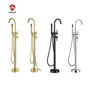 Bathtub Faucet Mixer Brass Hid Free Standing Bath Shower Mixer Upc Floor Stand Tub Filler Shower Mixer Freestanding Bathtub Faucet