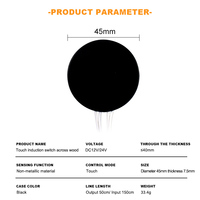 Interrupteur intelligent à commande tactile pour bande LED, à détection de mouvement (façon balayage de la main), variateur de lumière pour armoire, verre, pierre, table 40MM, capteur tactile