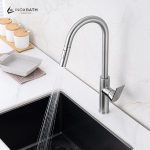 <span class=keywords><strong>Robinet</strong></span> de cuisine monocommande en acier inoxydable 304 de qualité commerciale, robuste, à arc élevé - Product Image 1