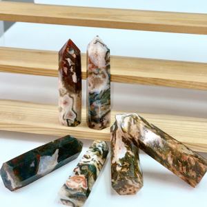 بلورات روحية مصقولة من الطحلب العقيق جيود جيود من طراز فنغ شوي - Product Image 4