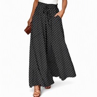 Nouveau pantalon décontracté taille haute coupe skinny confortable et simple à jambes larges pour femme – Marchés transfrontaliers Europe-Amérique