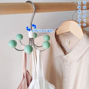 ตะขอแขวนตู้เสื้อผ้าหมุนได้ 360 องศาอเนกประสงค์ สแตนเลส 6 กรงเล็บ สำหรับจัดเก็บในตู้เสื้อผ้า ห้องนอน - Product Image 1
