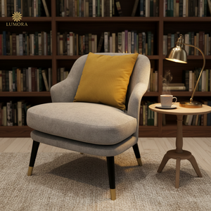 Sofá Individual Collins de Madera Moderna con Forma Semicircular, Diseño Confortable, Tapicería de Tela para Apartamento - Product Image 3