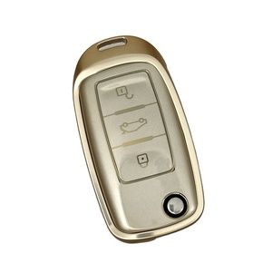 Funda de Metal y TPU para llave de coche, funda de llave personalizada apta para <span class=keywords><strong>VW</strong></span> Golf PoloTiguan Passat Caddy, funda de llave plegable automática, accesorios Fob - Product Image 1