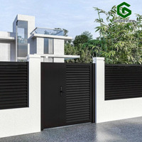 Portail piétonnier en alliage d'aluminium anti-corrosion, porte de sécurité extérieure moderne en métal, adapté aux cours familiales et aux hôtels