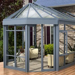 Moderne camere per esterni in vetro per sole quattro stagioni Veranda in alluminio giardino d'inverno serra case di vetro