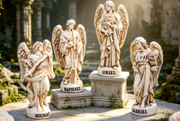 Statuette d'archange 3D, cadeau de première communion, souvenir de confirmation, statue catholique chrétienne, Uriel, Gabriel, Michel, Raphaël, prière