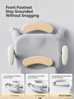Chaise d'étude ergonomique 5D réglable en plastique écologique pour enfants avec base à quatre étoiles anti-basculement et conception durable