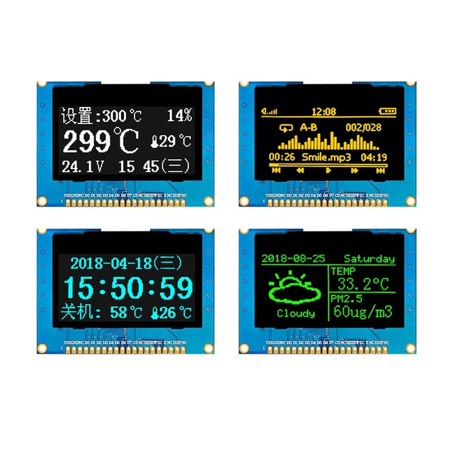 High Resolution 2.42 Inch Mini AMOLED Display Monitor Screen 128x64 20 Pin Module Panel Monochrome White PMOLED