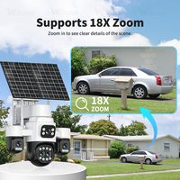 Caméra solaire Wistino à 5 objectifs avec carte SIM 4G, caméra de surveillance extérieure pour cour privée, jardin, sécurité, caméra de surveillance humanoïde IA