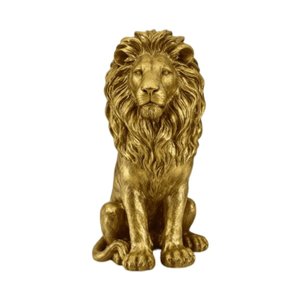 Statua da Giardino di Leone Seduto da 24 Pollici, Scultura di Leone in Resina Resistente alle Intemperie con Criniera per Decorazione di Ingressi, Cortili e Prati - Product Image 1