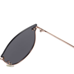 Lunettes de soleil unisexes de marque H7117, design tendance, sans monture, métal, protection UV, verres en verre, rondes, pour femmes - Product Image 5