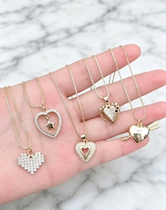 Collar con Colgante de Corazón, Estilo Cadena con Microincrustaciones de Circonio, Precio al por Mayor, Joyería, Regalo Romántico para Mujer - Product Image 3