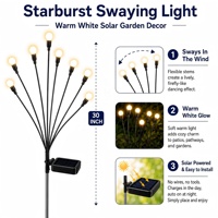 Lampes solaires de jardin - Lampe solaire oscillante améliorée, s'agite au vent, éclairage extérieur, décoration de jardin, patio, allée, blanc chaud