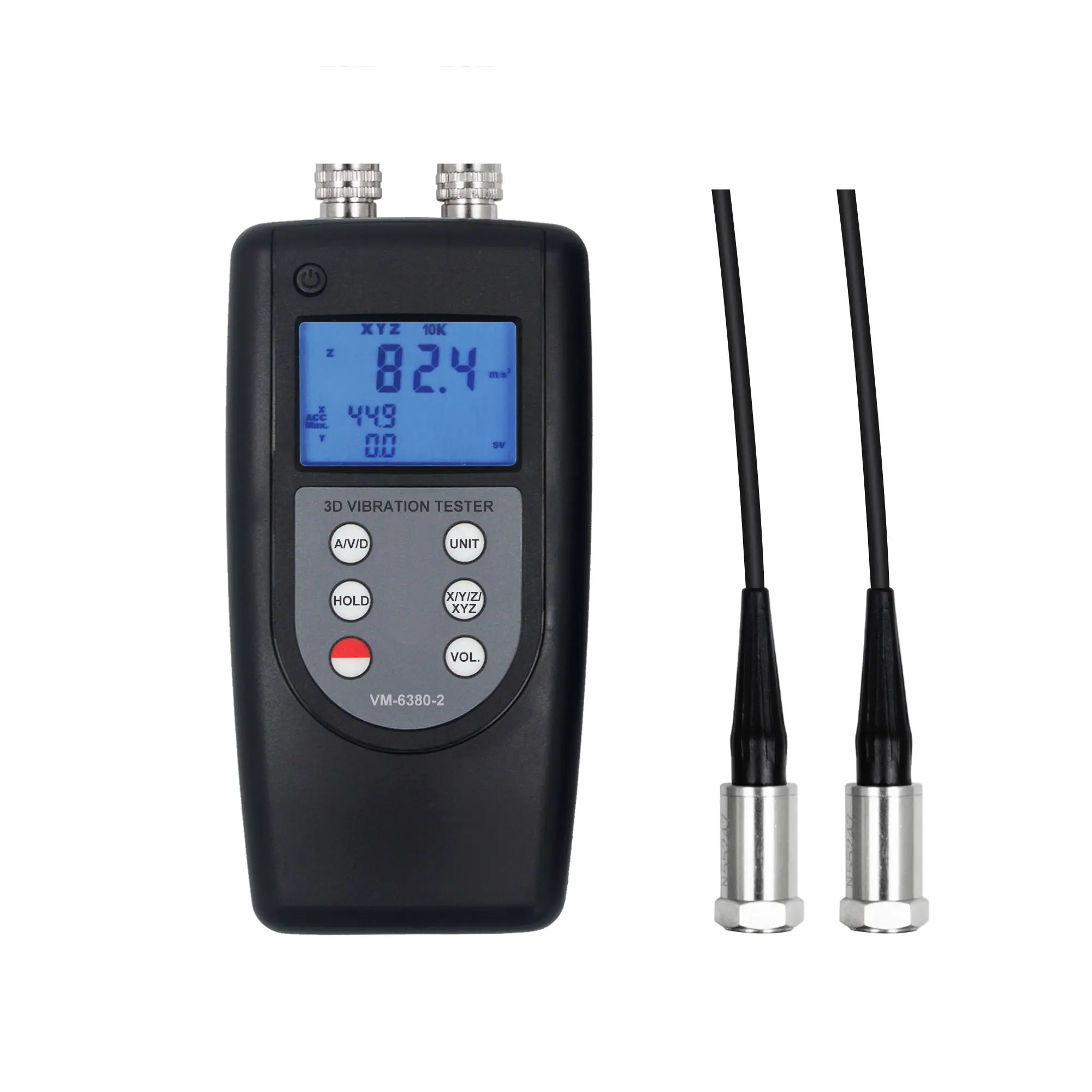 VM-6380-2 Vibration Meter 2 Channel Vibrometer Velocity Measuring Range 0.01~400mm/s