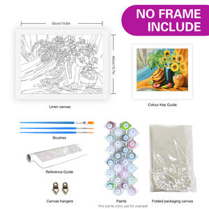 Pittura per numero per kit per adulti disegno di <span class=keywords><strong>girasole</strong></span> con numeri su tela immagine per la decorazione domestica 40 x5 0cm/16x20 pollici - Product Image 2