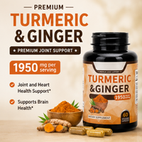 Capsules de Curcuma et Gingembre 1950mg Personnalisées Direct Usine – Complément Alimentaire Herbal pour le Bien-être Articulaire et la Nutrition Quotidienne (OEM/ODM)