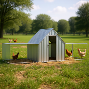 Pollaio 19.7'x6.6'x6.6' in acciaio zincato, gabbia per animali per allevamento avicolo - Product Image 2