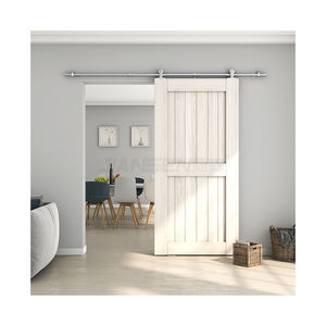 Système de porte coulissante en acier inoxydable, kits de quincaillerie pour porte coulissante de grange, système de roulettes coulissantes, accessoire - Product Image 1