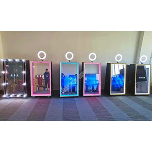 Cabine Photo Ronde Circulaire de 70 Pouces avec Éclairage Grand Format, Tous Thèmes, Trépied, Housse, Fonction Téléphone, Effet Miroir Magique Vocal - Product Image 1